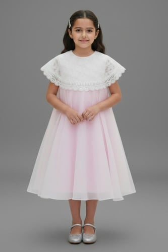 فستان سهرة بناتي وردي ناعم S01274