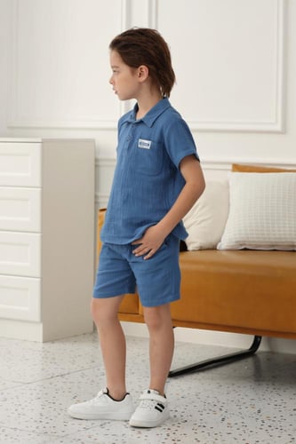 تيشيرت ازرق ولادي كاجول 4123