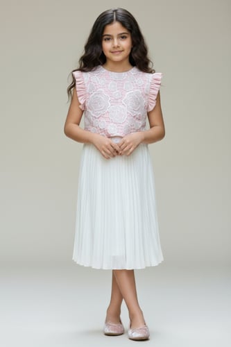 بلوزة بناتي وردي كت بنقشات ورود 7312