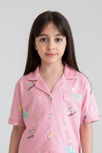 بجامه بناتي بجيب على الصدر 542062