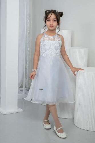 فستان سهرات اورجينزا بتطريز بالصدر S01164