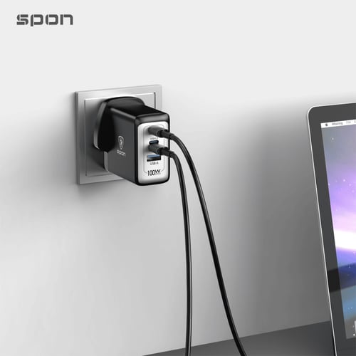 شاحن جداري عالمي 100 واط – منافذ USB-C + USB-A