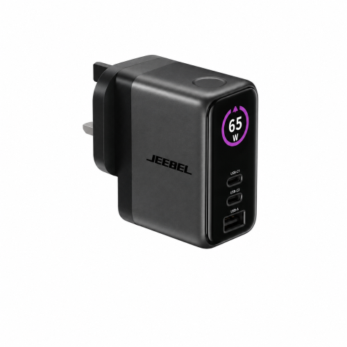 شاحن JEEBEL GaN 65W مع 2 USB-C PD وUSB-A | موديل J...