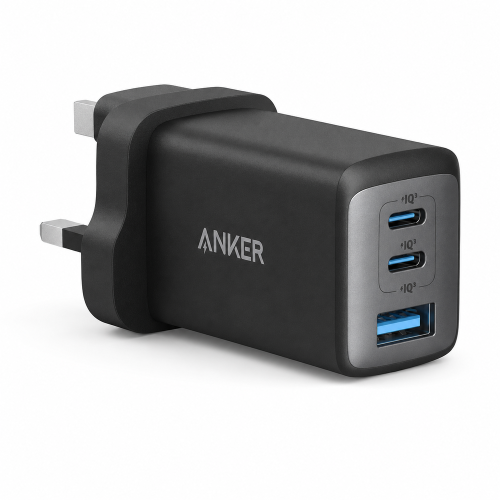شاحن جداري أنكر GaN بقوة 65 واط و3 منافذ USB-C وUS...