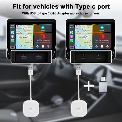 محول CarPlay لاسلكي SPON تشغيل تلقائي بسرعة 5GHz