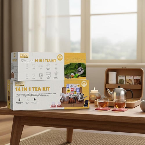 عزبة الشاي الرحلية الفاخرة (14 قطعة)