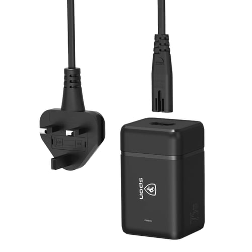 SPON – شاحن سريع 75W GaN مع 2PD و2USB + 5 منافذ مت...