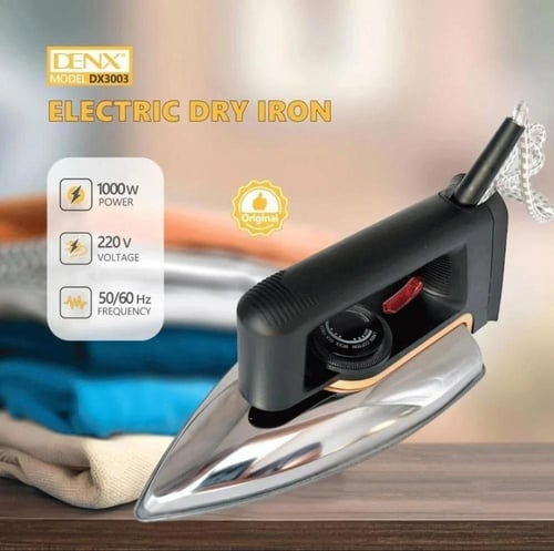 مكواة كهربائية جافة DENX DX3003 بقوة 1000 واط – مك...