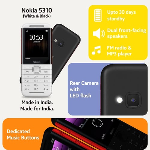 هاتف Nokia 5310 ببطاقتي SIM مزود بمشغل MP3 وراديو...
