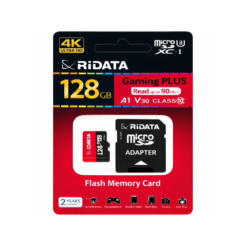 كرت ذاكرة RiDATA microSD 128GB Gaming PLUS سرعة عا...