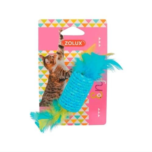 زولوكس – لعبة للقطط على شكل أسطوانة مع ريش محفّز ل...
