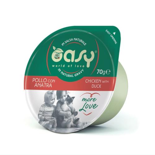 أوسي صحن طعام رطب مور لاف للقطط بالدجاج مع البط 70...
