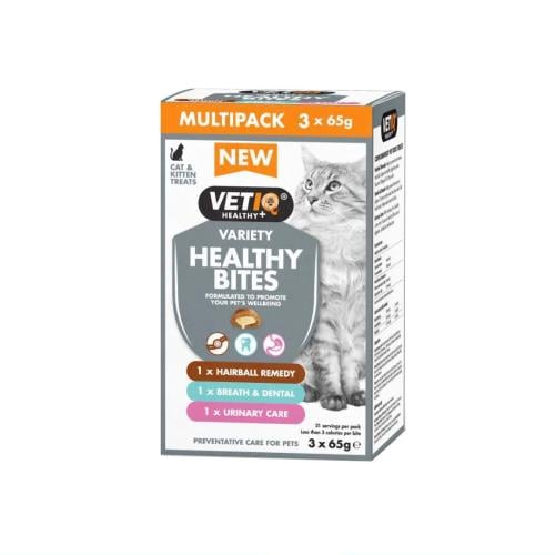 حزمة مكافآت متنوعة ومقرمشة للقطط لتعزيز الصحة 3×65...