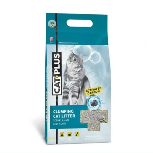 كات بلس – رمل قطط 10 لتر برائحة الكربون النشط
