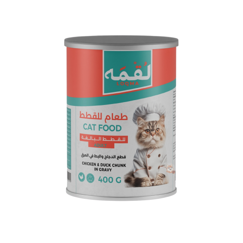 معلبات الدجاج والبط في المرق للقطط البالغة 400 غ ل...