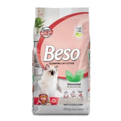 رمل قطط عالي التكتل بدون عطر 20 كغ من بيسو