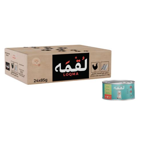 كرتون معلبات الدجاج مع الخضروات في الجيلي للقطط 24...