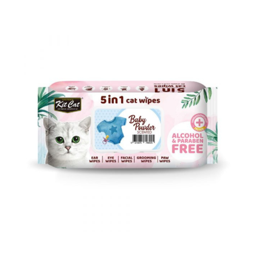كت كات مناديل مبللة 5 في 1 برائحة بودرة الأطفال 80...