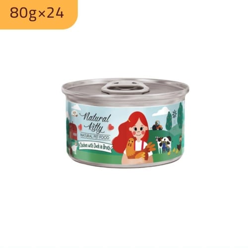 معلبات الدجاج مع البط في المرق كرتون 24×80 غ للقطط...