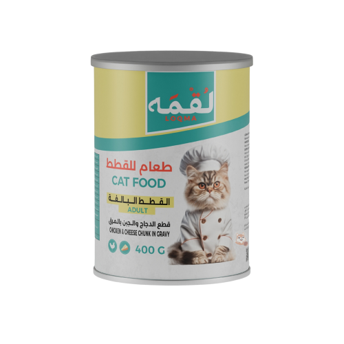 معلبات الدجاج والجبن في المرق للقطط البالغة 400 غ...