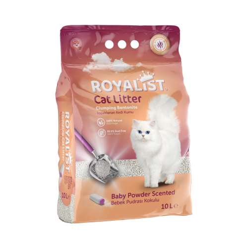 روياليست رمل للقطط عالي التكتل برائحة بودرة الأطفا...