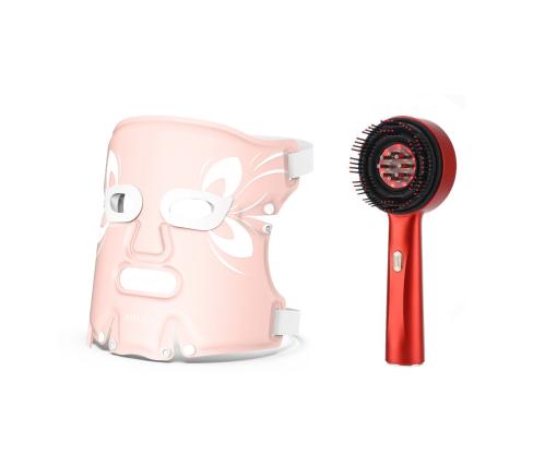 قناع الجمال + الفرشاة العلاجية | LED Beauty Mask +...