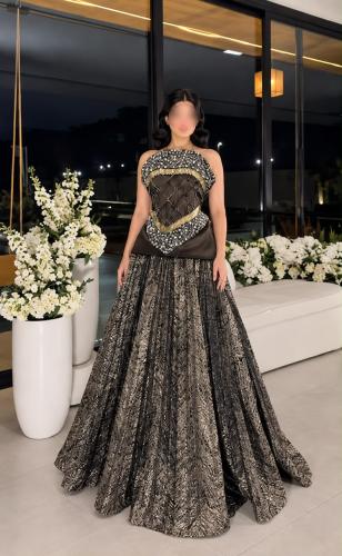 فستان سهره جاكار تطريز يدوي