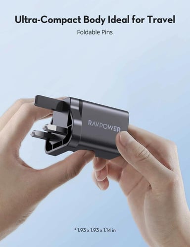 راف باور فيش جداري 20 واط USB+ type-c