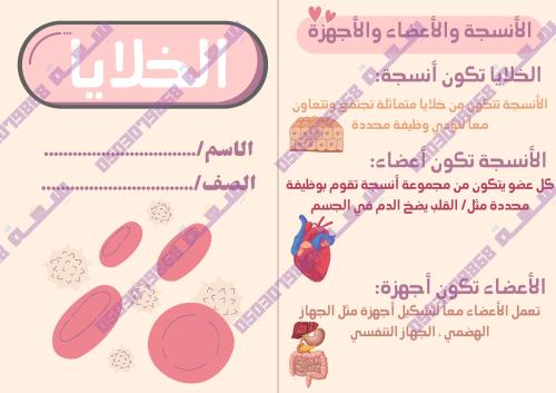 مطوية الخلايا رابع ابتدائي pdf