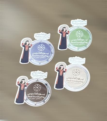 توزيعات بروش دائري دبوس يوم التأسيس السعودي