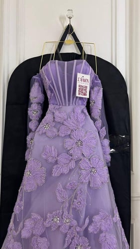 فستان سهرة كلفه ورد