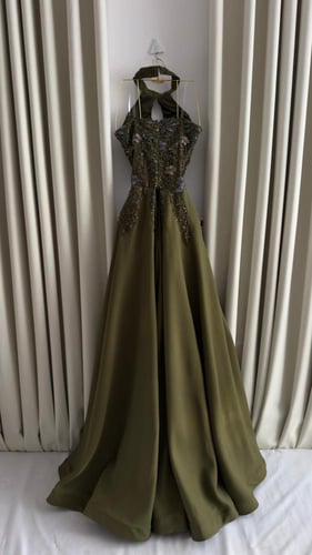 فستان سهرة كلفة مورد مع ذيل باربي