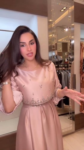 فستان سهرة ذهب الوردي