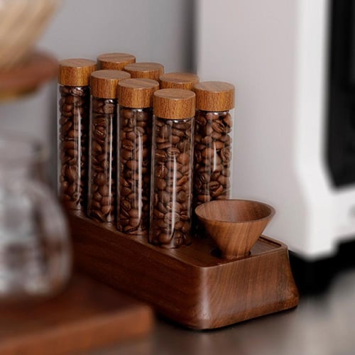 مجموعة من 8 قوارير سنقل دوز زجاجية مع قاعدة ة قمع...