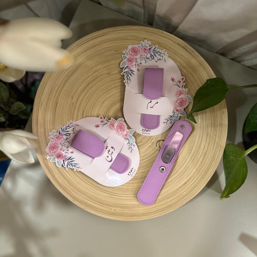 مبرد أظافر كرستالي بحقيبة جلد