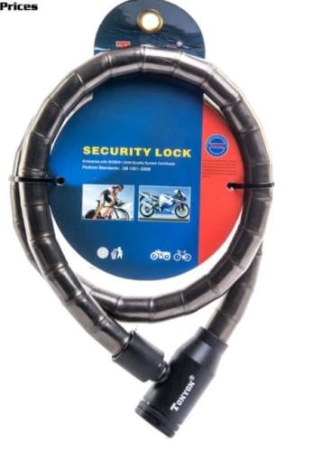 سلسلة قفل دراجة، قفل دراجة مع قفل سلسلة شديد التحم...