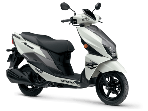 دراجة سوزوكي افينيس 2024 اللون ابيض لؤلؤي مزود بصن...