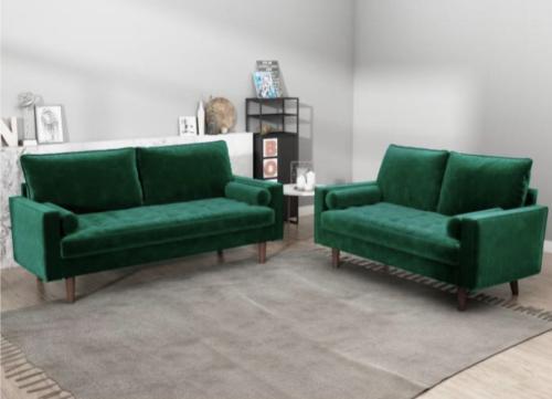 طقم كنب مكون من صوفا ثلاثية وثنائية