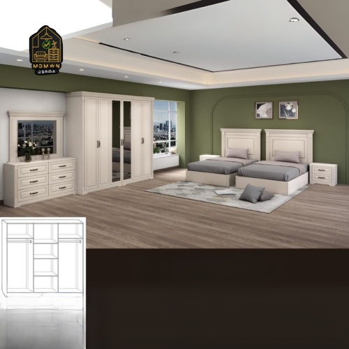 غرفة نوم "توأم الريف" – دفء التصميم وسحر التناسق