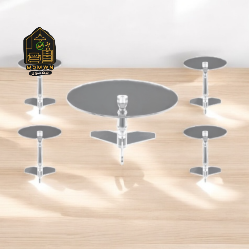 طقم طاولات شاي أكريليك شفاف فاخر – تصميم كلاسيكي ب...