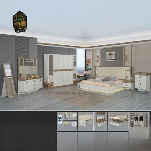 غرفة نوم "أنيقة البرجوازية" – توازن الخشب واللمعة...