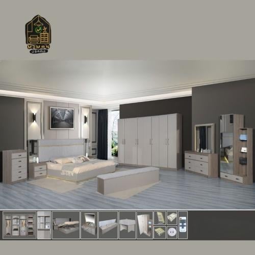 طقم غرفة نوم تصميم عصري جذاب وانيق