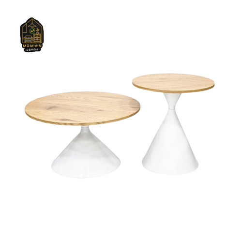 طقم طاولات قهوة مودرن بقاعدة مخروطية أنيقة