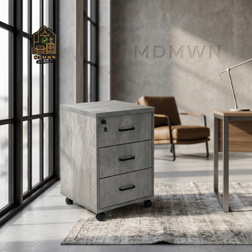 Three-drawer mobile office cabinet