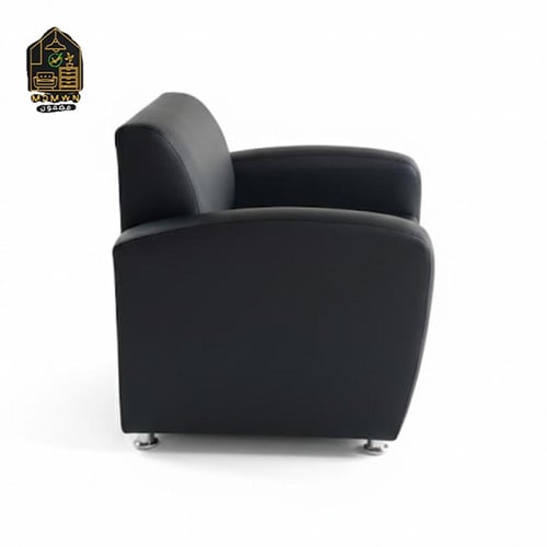 كنب مكتبي بتنجيد مربعات وذراعين عريضتين