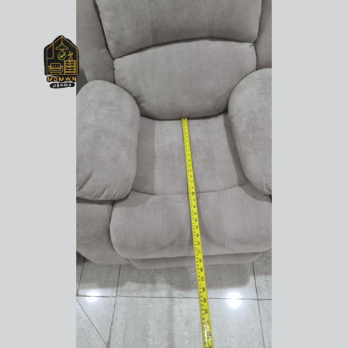 كرسي استرخاء مخمل لون رمادي ثابت