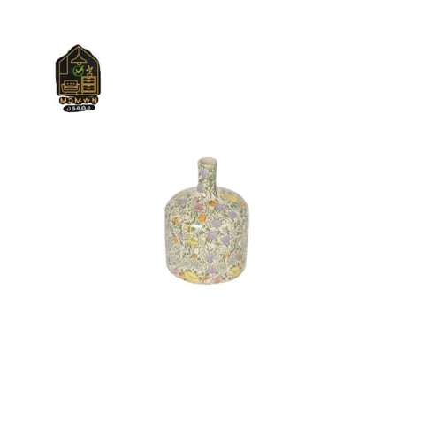 فازة خزفية مميزة بتصميم مزخرف بالأزهار