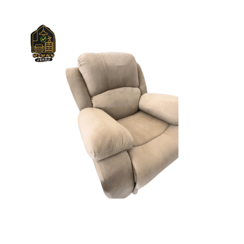 كرسي استرخاء مخمل لون رمادي ثابت