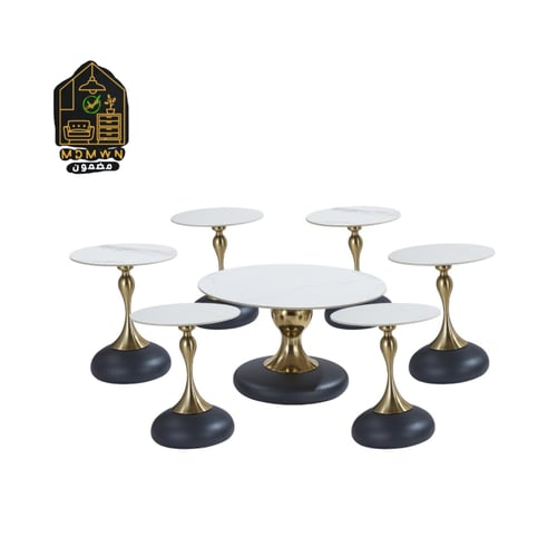 طقم طاولات شاي سيراميك ابيض