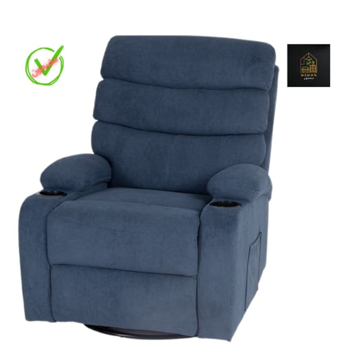 كرسي استرخاء مريح دوار هزاز لون ازرق غامق